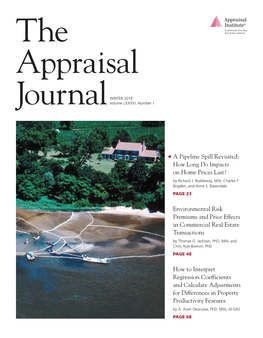 A Pipeline Spill Revisited: How Long Do Impacts on Home Prices Last? by Richard J