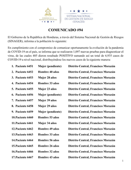 Comunicado #94