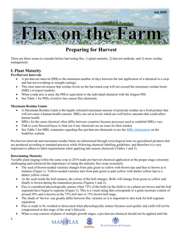 July Edition of Flax on the Farm