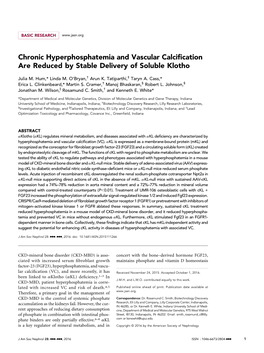Chronic Hyperphosphatemia and Vascular Calcification Are Reduced