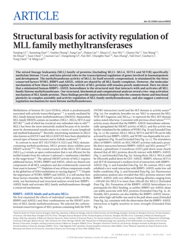 Structural Basis for Activity Regulation of MLL Family Methyltransferases