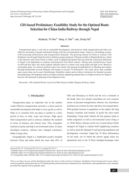 GIS-Based Preliminary Feasibility Study for the Optimal Route Selection for China-India Railway Through Nepal