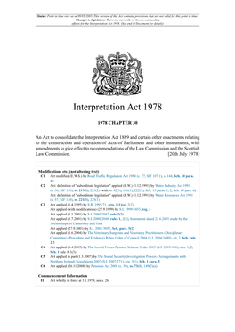 Interpretation Act 1978