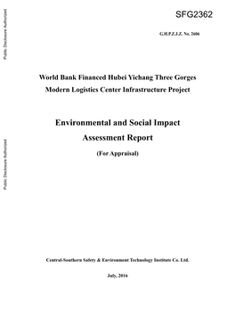 World Bank Financed Hubei Yichang Three Gorges Modern Logistics Center Infrastructure Project