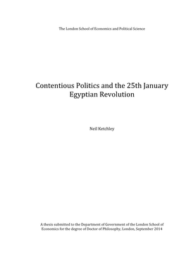 Contentious Politics and the 25Th January Egyptian Revolution