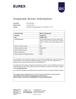 Corporate Action Information