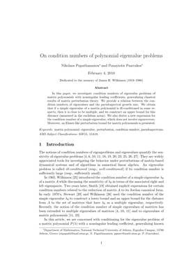 On Condition Numbers of Polynomial Eigenvalue Problems