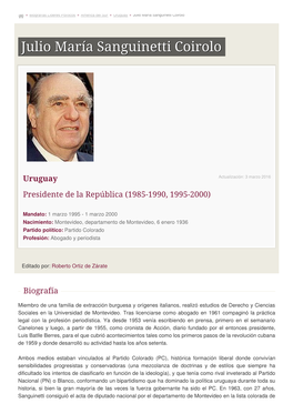Uruguay » Julio María Sanguinetti Coirolo