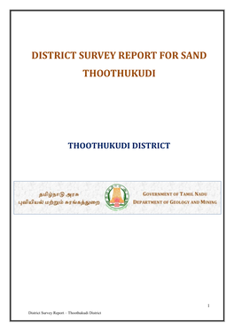 District Survey Report for Sand Thoothukudi