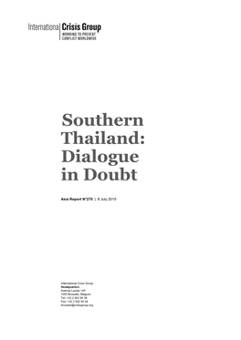 Southern Thailand: Dialogue in Doubt