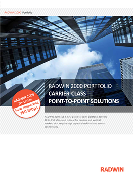 Radwin 2000 Portfolio Carrier-Class Point-To-Point Solutions