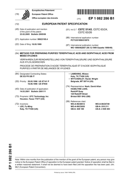 Method for Preparing Purified Terephthalic Acid