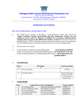 EOI Bhongir Ropeway 2Nd Call