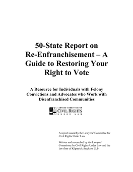 50-State Report on Re-Enfranchisement – a Guide to Restoring Your Right to Vote