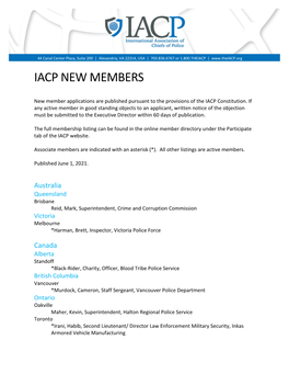 Iacp New Members