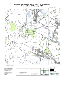 Definitive Map of Public Rights of Way for Oxfordshire Relevant Date: 21St February 2006 Colour SHEET SU 59 SE