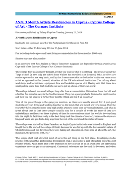 Cyprus College of Art - the Cornaro Institute