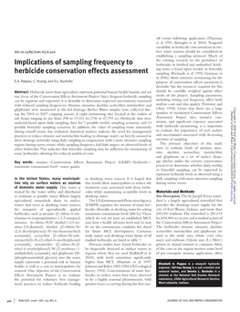 Implications of Sampling Frequency to Herbicide Conservation Effects