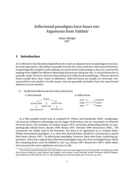 Inflectional Paradigms Have Bases Too: Arguments from Yiddish∗