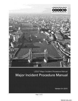 Major Incident Procedure Manual Major Incident Procedure Manual