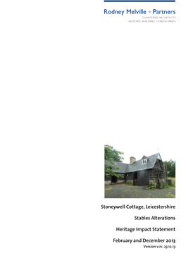 Stoneywell Cottage, Leicestershire Stables Alterations Heritage Impact