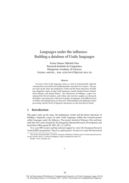 Building a Database of Uralic Languages