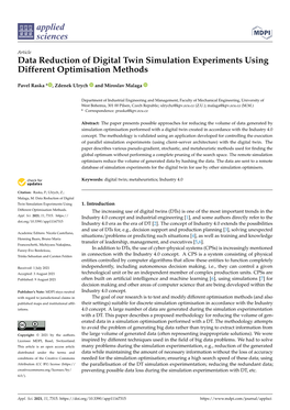 Data Reduction of Digital Twin Simulation Experiments Using Different Optimisation Methods