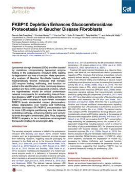 FKBP10 Depletion Enhances Glucocerebrosidase Proteostasis in Gaucher Disease Fibroblasts