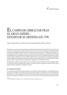 El Campo De Gibraltar Tras El Gran Asedio. Estado De Su Defensa En