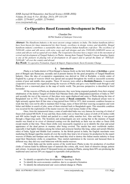Co-Operative Based Economic Development in Phulia
