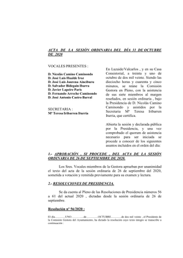 Acta Sesion Ordinaria De 31 De Octubre De 2020