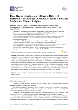 Bone Healing Evaluation Following Different Osteotomic