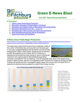 Green E-News Blast