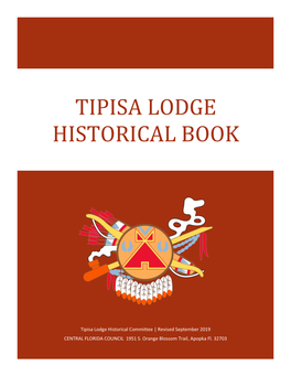 Tipisa Lodge History Book – September 2019 Edition