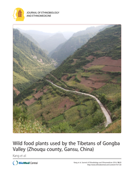 Wild Food Plants Used by the Tibetans of Gongba Valley (Zhouqu County, Gansu, China) Kang Et Al