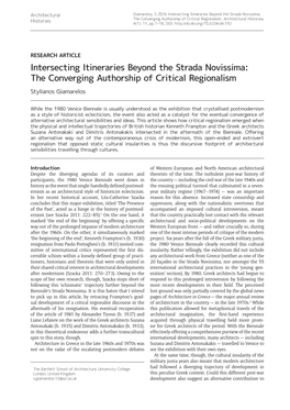 The Converging Authorship of Critical Regionalism