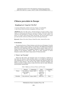 Chinese Porcelain in Europe