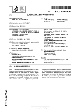 Il-18 Binding Proteins