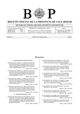 Boletín Oficial De La Provincia De Valladolid