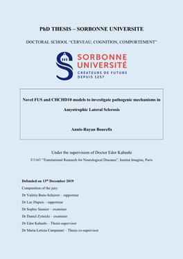 Phd THESIS – SORBONNE UNIVERSITE