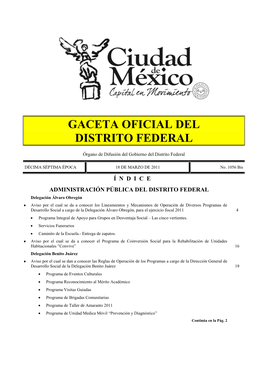 Gaceta Oficial Del Distrito Federal