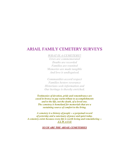 Ariail Family Cemetery Surveys