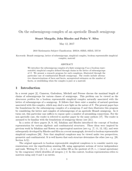 On the Subsemigroup Complex of an Aperiodic Brandt Semigroup