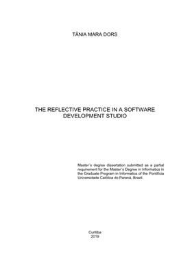 The Reflective Practice in a Software Studio, Considering the Schon´S Concepts Associated with This Approach