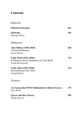 The Journal of the Robert Graves Society. Vol. Iii, No. Ii