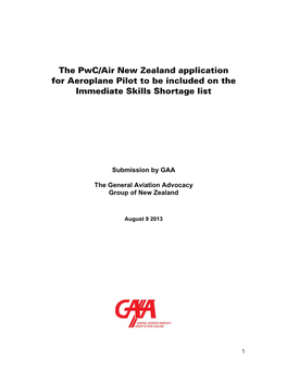 Rebuttal Comments to the PWC / Air New Zealand Application for Pilots