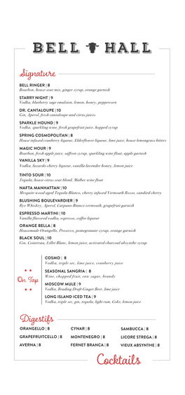 Drinks Menu FINAL Spring 2018 4.3.18