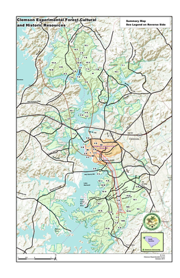 Clemson Experimental Forest Cultural and Historic Resources Map and Legend