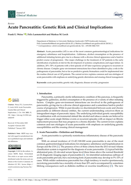 Acute Pancreatitis: Genetic Risk and Clinical Implications