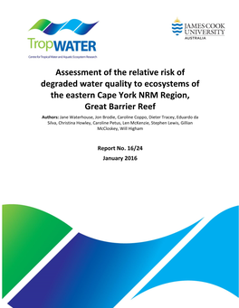 Assessment of the Relative Risk of Water Quality to Ecosystems of the Eastern Cape York NRM Region, Great Barrier Reef